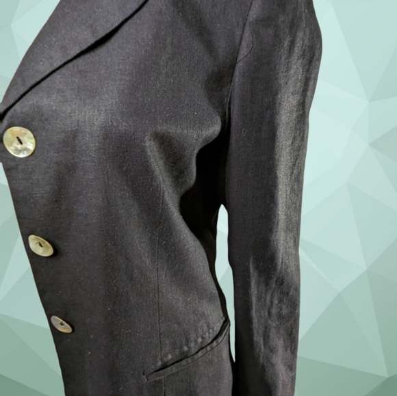 Vintage Sandro Women's Linen Blend Blazer Size 8P - Picture 8 of 12